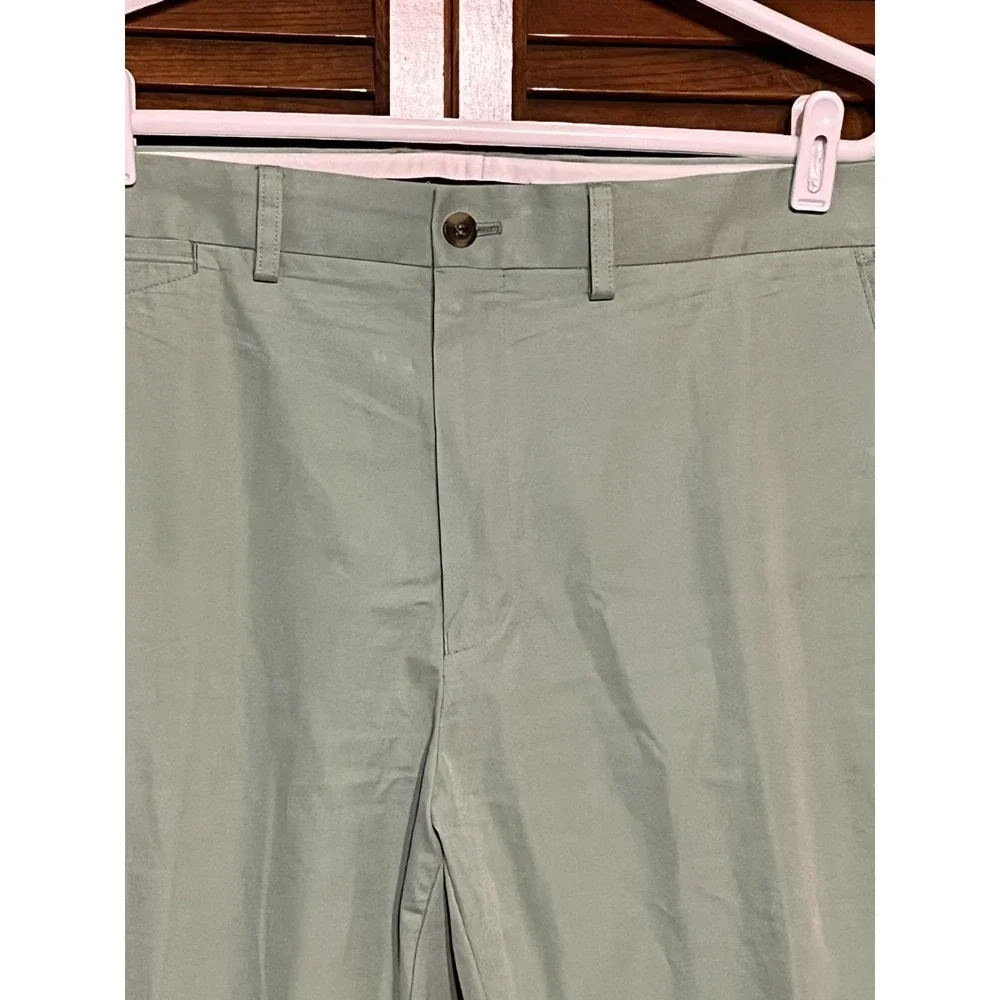 TAILORBYRD COLLECTION Mens 38x33 Green Flat Front Chino Pants Casual Golf - Picture 6 of 7